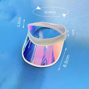 Sun Hat Outdoor Summer Laser clear Plastic Beach Hat <b>PVC</b> Bright Color Empty <b>Top</b> Visor - Product Image 3
