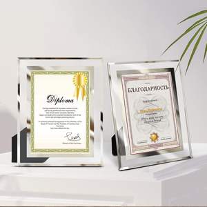 Оптовая продажа креативная кристаллическая фоторамка A4 с патентным сертификатом прикроватная Прозрачная Стеклянная фоторамка - Product Image 3