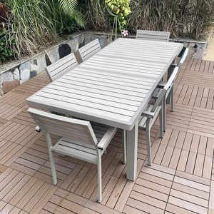 Waterproof Anti-Corrosion Composite Wood <b>Outdoor</b> Table Set With <b>Stackable</b> Armrest <b>Chairs</b> for Home Living Room Hotel Furniture OT - Product Image 1