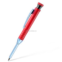 Ensemble de crayons de charpentier en alliage d'aluminium, marqueur pour trous profonds et taille-crayon de construction pour le travail du bois