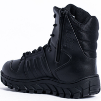 Bottes de travail d'extérieur à lacets, dessus en cuir de vachette lisse, semelle extérieure en caoutchouc antidérapante pour l'entraînement sur le terrain et les activités quotidiennes en plein air