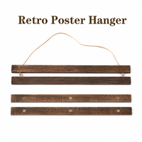 Cadre mural rétro en bois de pin pour affiches suspendues avec aimants puissants N52, taille personnalisable, affichage mural haut de gamme pour la décoration professionnelle