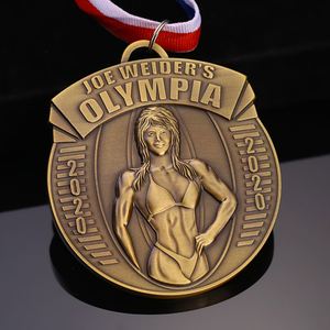 Medallas Personalizadas con Diseño Gratuito, Estampado en Metal, Aleación de Zinc, Hierro, Medalla Deportiva, Latón Antiguo, 3D, Medallas de Gimnasio y Fitness para Hombres y Mujeres - Product Image 3