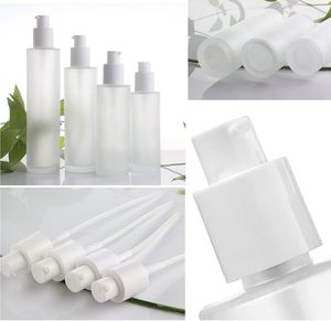 Bouteilles en verre en gros 30ml 40ml 50ml 60ml 80ml 100ml 120ml 150ml Bouteille pulvérisateur en verre dépoli transparent Bouteille à pompe Couvercle en bambou - Product Image 5