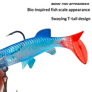 เหยื่อปลอมแบบนิ่ม ปลาย<span class=keywords><strong>แหลม</strong></span> หางรูปตัว T ขนาด 9 ซม. น้ำหนัก 14 กรัม แบบจมน้ำ ถ่วงน้ำหนัก ลูย่า ไบโอนิค - Product Image 4