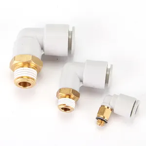 SMC Type Pneumatic Push in Tube Fitting Pneumatic Elbow Adapter KQ2L04-M5 KQ2L08-02S Plastic Union Connector