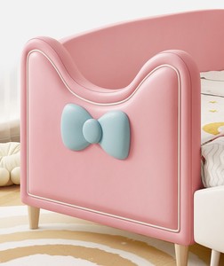 Letto impiombato per bambini in legno letto principessa della ragazza singola con Guardrail allargato piccolo letto della camera da letto - Product Image 4