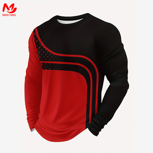 Herren Casual Sports 3D Printed <span class=keywords><strong>Solid</strong></span> Pattern Einfaches Rundhals-Langarm-Oberteil im Worested Fabric Digital Printing - Product Image 1