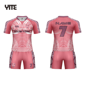 Maglie da Rugby Super Rugby Rosa all'Ingrosso, 100% Poliestere, Stampa a Sublimazione, Maglie da Rugby Economiche - Product Image 1