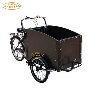 前装载荷兰风格的货物电动自行车3轮货物三轮车电动，供家庭使用