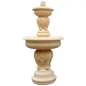 Custom Outdoor Garden Egyptian Beige Marble Water Fountain For Sale