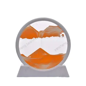 wholesale 3d glass sandscape moving sand hourglass frame sand art picture ornaments
