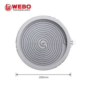 Élément chauffant radiant rond pour plaques de cuisson électriques 2000W, <span class=keywords><strong>plaque</strong></span> chauffante en céramique haute efficacité 200MM 100-220V, ustensiles de cuisine - Product Image 1