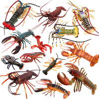 Modèles d'animaux marins en PVC massif, simulés et assemblés, pour l'exportation, représentant Homard et Homard de Boston, ornements et souvenirs d'aquarium