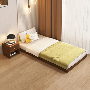 Solid Wood Platform <b>Bed</b> Pine Low <b>Floor</b> Standing Single <b>Bed</b> <b>Frame</b> For Children Bedroom Space Saving - Product Image 2
