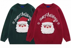 Maglione di natale personalizzato simpatico cartone animato per la famiglia stile Casual con <span class=keywords><strong>motivi</strong></span> di Babbo Natale per l'inverno - Product Image 3