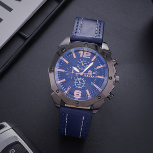 Montres à bracelet en cuir vintage de qualité supérieure pour hommes, mode simple, quartz, montre-bracelet pour hommes, <span class=keywords><strong>grand</strong></span> cadran, montre Reloj Hombre - Product Image 2