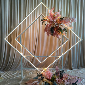 FURUN Nouvelle Arrivée Moderne En Acier Inoxydable Fond Carré Décorations De Mariage - Product Image 2