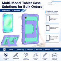 Étui en silicone et PC avec support et sangle d'épaule pour Samsung Tab A11 8.7 2025 X110 X115 X117 A9 8.7 X115N OEM ODM