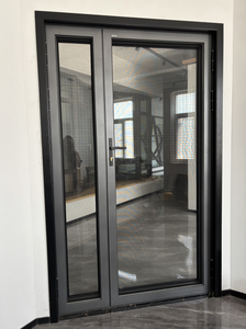 Puerta Doble <span class=keywords><strong>para</strong></span> Vestíbulo de Hotel, Puerta de Entrada Abatible de Aluminio con Rotura de Puente Térmico y Vidrio Templado, Moderna, con 5 Años de Garantía, <span class=keywords><strong>para</strong></span> Escuelas y Salas de Estar - Product Image 2