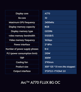 Nueva Tarjeta Gráfica A770 Flux B 8GB OC GDDR6 2400MHz GPU A770 Flux - Product Image 6