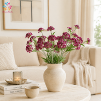 56cm Kunstmatige Scabiosa Bloem Multi Head Kunstmatige Pincushion Bloem Steel voor Huis Bruiloft Vaas en Tafeldecoratie