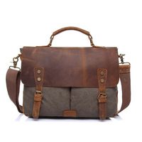 Sac à bandoulière en toile rétro Mallette d'affaires à la mode pour hommes Sacoche pour ordinateur portable Sac de messager