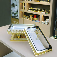 Plat de service de luxe 9L doré avec diamants, chauffe-plat suspendu pour buffet, chauffe-plat à alcool pour hôtel, mariage, banquet