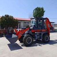 KUUGAO Mini Backhoe Wheel Loader Shovel Digger 4x4 Excavator Teleskopik Front End Loader Mesin Diesel Pompa Hidrolik 0.5m