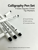 Ensemble de stylos marqueurs de calligraphie HY avec 4 tailles de pointes dans un emballage en blister pour l'écriture artistique et les lettres - Fabriqué en Chine