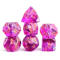 Ensemble de dés en résine polyédriques personnalisés pour D&D RPG, 7 dés à bords vifs, idéal pour les jeux de table, les cadeaux et la collection