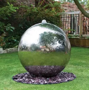 Gran oferta 316 de acero inoxidable pulido espejo grande hueco de agua de jardín sphere-700mm