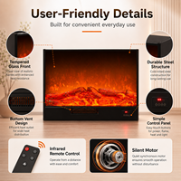 Chimenea Eléctrica de Pared con Pantalla LCD, Diseño Delgado para Decoración de Dormitorio u Oficina