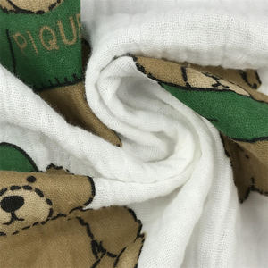 ผ้าห่มผ้ามัสลินทารกแรกเกิดผ้าโปร่งสองชั้นพิมพ์ลายดอกไม้ผ้าฝ้ายออร์แกนิก100% ตามสั่ง - Product Image 2