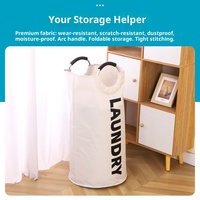 Sac à linge en tissu Oxford pliable 90L, panier de rangement avec poignée et anneau en aluminium pour salle de bain, vêtements sales, vente en gros
