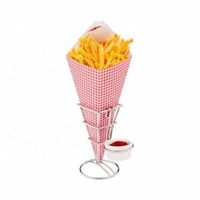 Custom Disposable Chips Cone Paper Food Packaging Cone Box French Fries Paper Cone