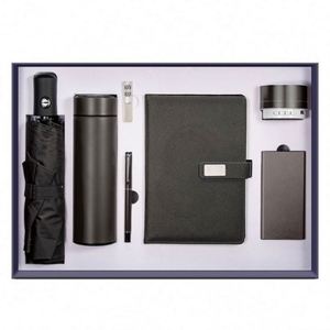 High-End Notebook Gift <b>Set</b> 16G USB 500ML Water Bottle Umbrella A5 Customizable Logo PU Leather Thread <b>Sewing</b> In-Stock for - Product Image 6