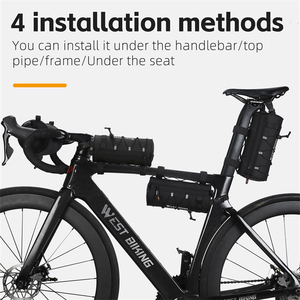 Sac de guidon de vélo multifonctionnel WEST BIKING, grande capacité, avec bretelles, sac de guidon de vélo durable - Product Image 5