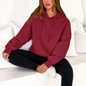 Sudaderas con Capucha y Cuello Alto Bordadas, Deportivas, Unisex, para Mujer, de Invierno, Gruesas, Personalizadas por el Fabricante OEM - Product Image 6