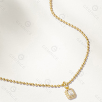 Collier Gemnel en argent sterling 925 plaqué or avec mini-perles et zircone cubique, best-seller