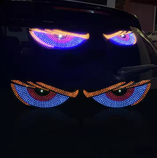USB Animated <strong>Demon</strong> Eyes LED Matrix Panel Display for Cars Trucks SUVs-Off-Road Devil Windshield Lights Light <strong>Accessories</strong>