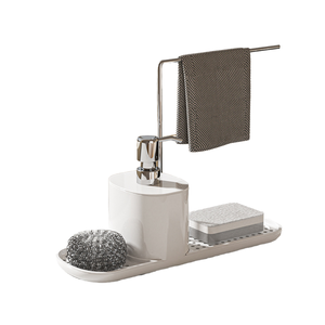 Support d'éponge de cuisine innovant 2-en-1 avec distributeur de savon mousse (ABS automatique) – Option logo personnalisé - Product Image 2