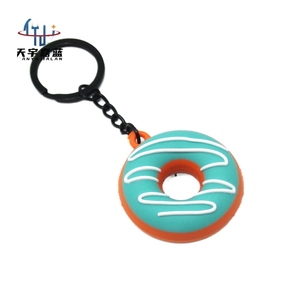 Llavero de PVC personalizado 3D, ecológico y duradero, con diseño de donut de dibujos animados en relieve, colgante para bolso, regalo de cumpleaños, regreso a clases, vietnamita - Product Image 1