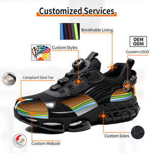 Scarpe Antinfortunistiche Leggere da Uomo con Suola in PU, Tomaia in Rete Traspirante, Antiscivolo con Bottoni Rotanti per Uso in Fabbrica - Product Image 3