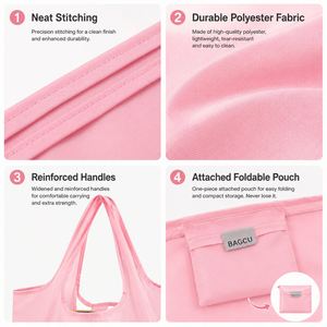 Bolsa de Compras Plegable con Logotipo Personalizado, Gran Capacidad, Ecológica, Portátil, se Plega en una Bolsa Pequeña para Viajar - Product Image 3