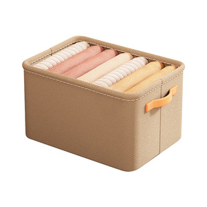 Clothing Organizer <b>Storage</b> <b>Box</b> Rectangle Solid Color With Handle For Wardrobe Closet Organization - Product Image 3
