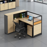 Mobilier de bureau Table en bois pour personnel de bureau Bureau de poste de travail modulaire avec tiroir 2 bureaux pour 4 personnes