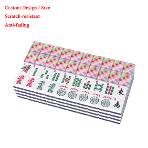 Thấp Moq Sang Trọng Tùy Chỉnh Lớp In Khắc Mini Mỹ Mahjong Gạch Trò Chơi Bộ 166 Hoàn Chỉnh Với Túi Nhôm Trường Hợp Pha Lê - Product Image 1