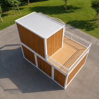 Maison conteneur préfabriquée économique à deux étages pour bureau administratif, 30 pieds, structure en acier Q235 avec terrasse et escalier