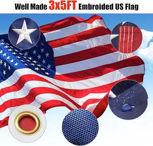 9,5 футов без запутывания сверхпрочный черный наземный флагшток 3x5 с вышитым американским флагом, набор для защиты от наконечника, портативный отдельно стоящий - Product Image 2